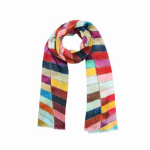 Load image into Gallery viewer, Wearable art scarf the silk collection abstract cubes