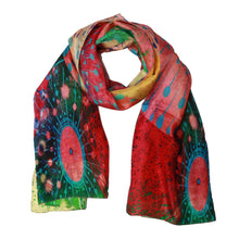 Load image into Gallery viewer, Wearable art scarf the silk colour magic