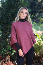 Load image into Gallery viewer, Lothlorian knit plain poncho possum/Merino Orchid