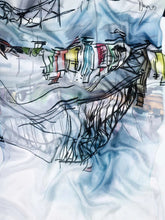 Load image into Gallery viewer, Wearable art scarf the silk the harbour