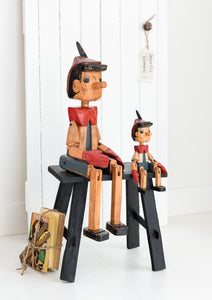 Wooden vintage Pinocchio medium 40cm