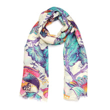 Load image into Gallery viewer, Wearable art scarf the silk collection autum leaves