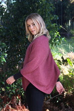 Load image into Gallery viewer, Lothlorian knit plain poncho possum/Merino Orchid