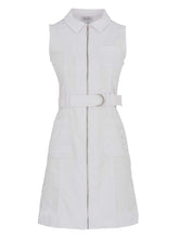 Load image into Gallery viewer, Dolcezza dress DOLCEZZA 'WHITE IS WHITE' ZIP DRESS WITH RHINESTONE DETAIL - 25196