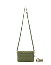 Load image into Gallery viewer, Black caviar Tribeca Quilted Kiara khaki Crossbody/Clutch