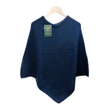 Load image into Gallery viewer, Lothlorian knit plain poncho possum/Merino midnight blue