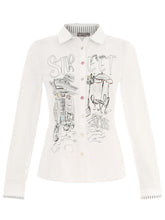 Load image into Gallery viewer, Dolcezza  Text-print Hip-length Shirt Style 25723