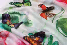 Load image into Gallery viewer, Wearable art scarf the modal/silk butterflies