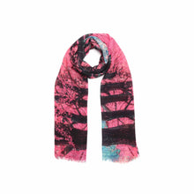 Load image into Gallery viewer, Wearable art scarf merino wool silk autumn