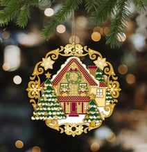 Load image into Gallery viewer, Brass gold plated three -dimensional Christmas ornaments