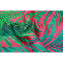 Load image into Gallery viewer, Wearable art scarf merino wool silk tropical
