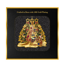 Load image into Gallery viewer, Brass gold plated three -dimensional Christmas ornaments