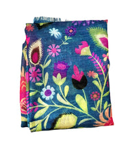 Load image into Gallery viewer, Wearable art scarf merino wool silk folk