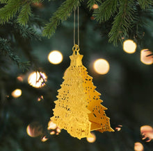 Load image into Gallery viewer, Brass gold plated three -dimensional Christmas ornaments