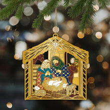 Load image into Gallery viewer, Brass gold plated three -dimensional Christmas ornaments