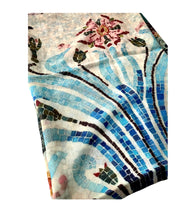 Load image into Gallery viewer, Wearable art scarf merino wool silk mosaic