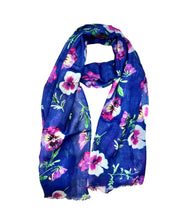 Load image into Gallery viewer, Wearable art scarf merino wool silk garden