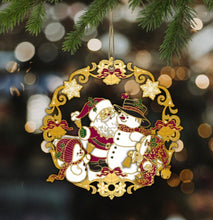Load image into Gallery viewer, Brass gold plated three -dimensional Christmas ornaments