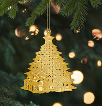 Load image into Gallery viewer, Brass gold plated three -dimensional Christmas ornaments