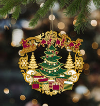 Load image into Gallery viewer, Brass gold plated three -dimensional Christmas ornaments