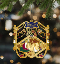 Load image into Gallery viewer, Brass gold plated three -dimensional Christmas ornaments