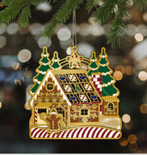 Load image into Gallery viewer, Brass gold plated three -dimensional Christmas ornaments