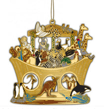 Load image into Gallery viewer, Brass gold plated three -dimensional Christmas ornaments
