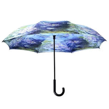 Load image into Gallery viewer, Galeria reversible umbrella water lilies