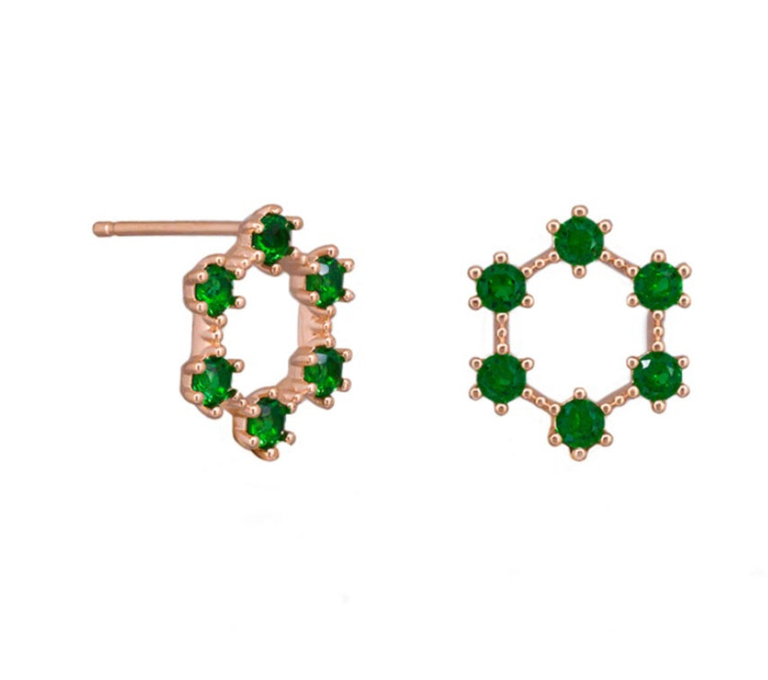 Tiger tree Emerald Festoon earings