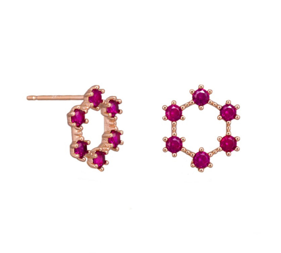 Tiger tree Ruby Festoon earings