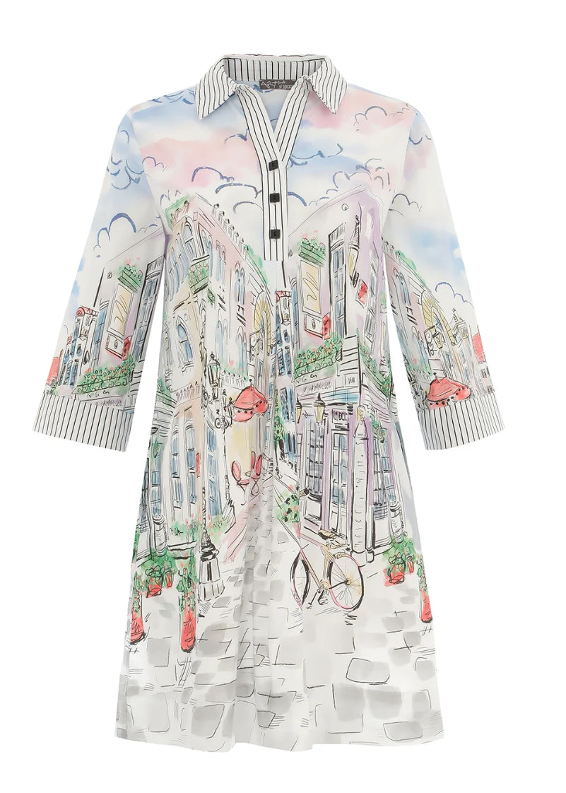 Dolcezza Sunday Afternoon Dress 25725 - Cafe Print