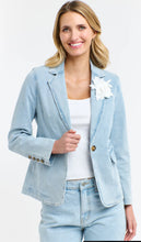 Load image into Gallery viewer, 365 DAYS DENIM BLAZER FLOWER BROOCH
