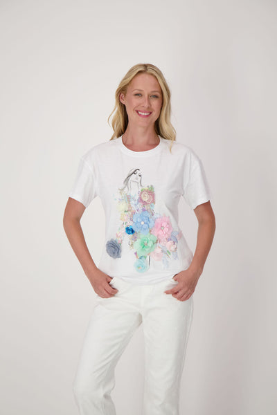 Gabby Isabella 100% Cotton Isabella Flower appliqué Tshirt
