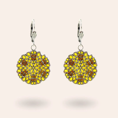 Au Bout des Reves FLORAL EARRINGS yellow