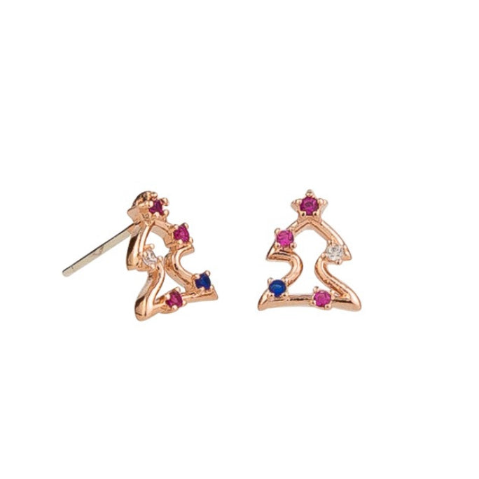 Tiger Tree Ruby Gold Crystal Tree earings