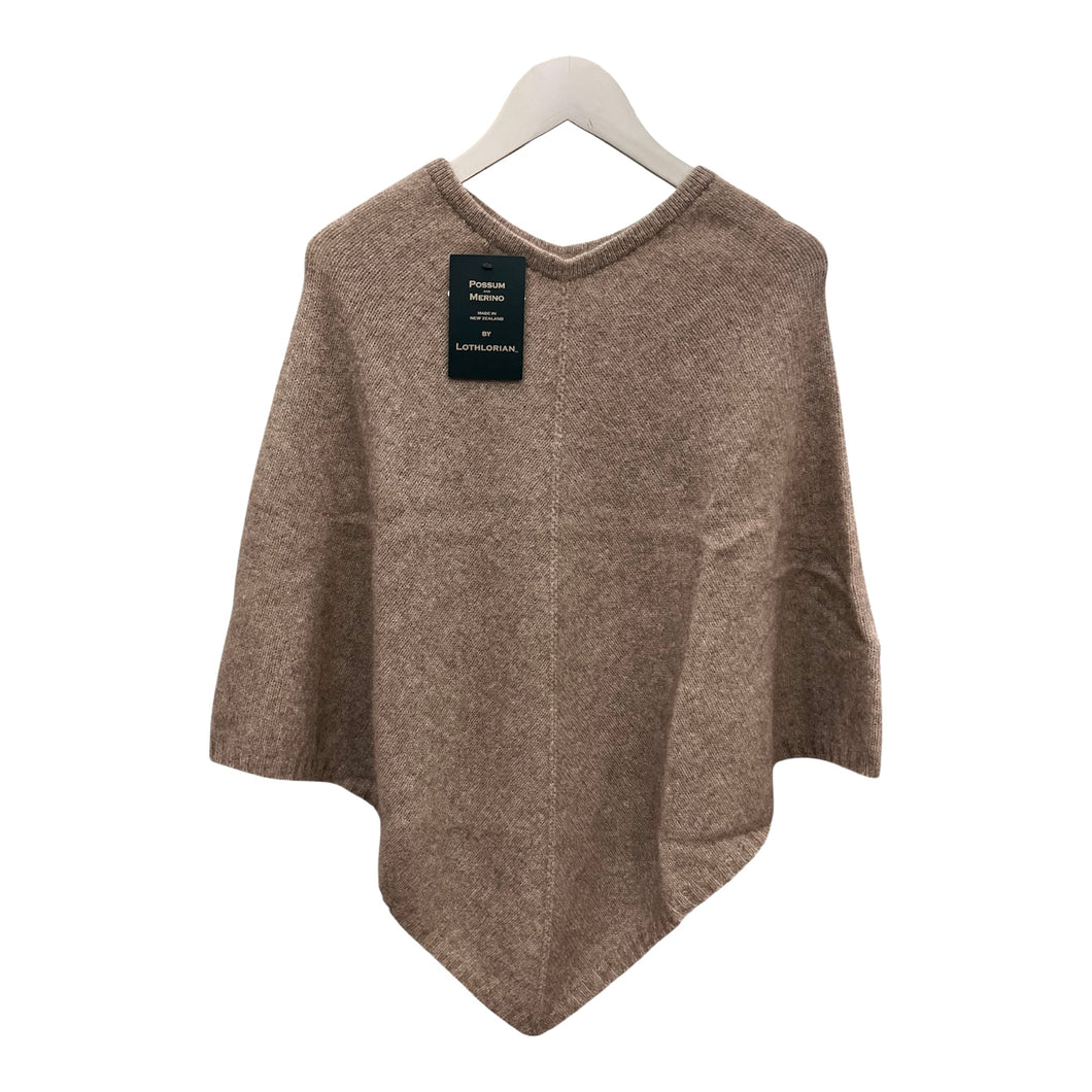 Lothlorian knit plain poncho possum/Merino natural