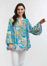Load image into Gallery viewer, Italian Star billow blouse retro blue
