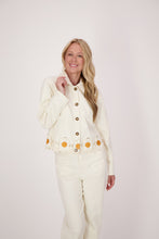 Load image into Gallery viewer, Gabby Isabella flower hem denim jacket
