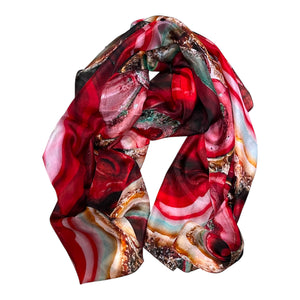 Wearable art silk scarf fantasia