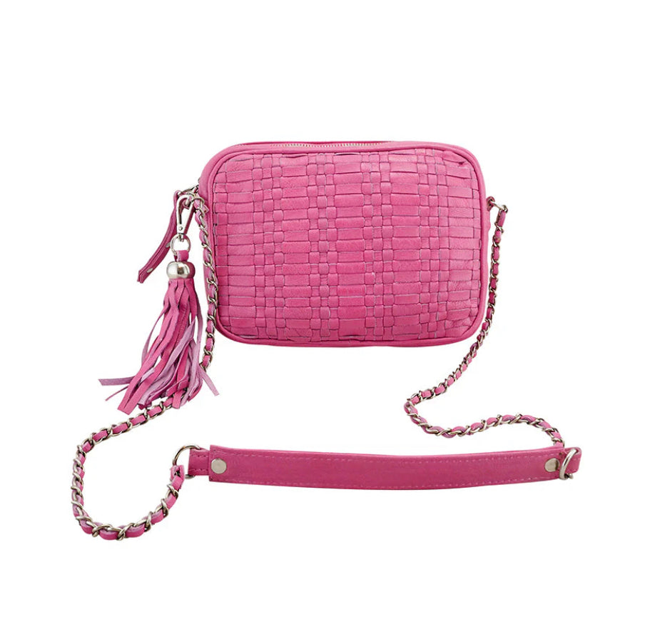 Cadelle Leather Beatrix Crossbody Fuchsia