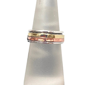 Spinner ring  gold, rose gold and silver style 0022