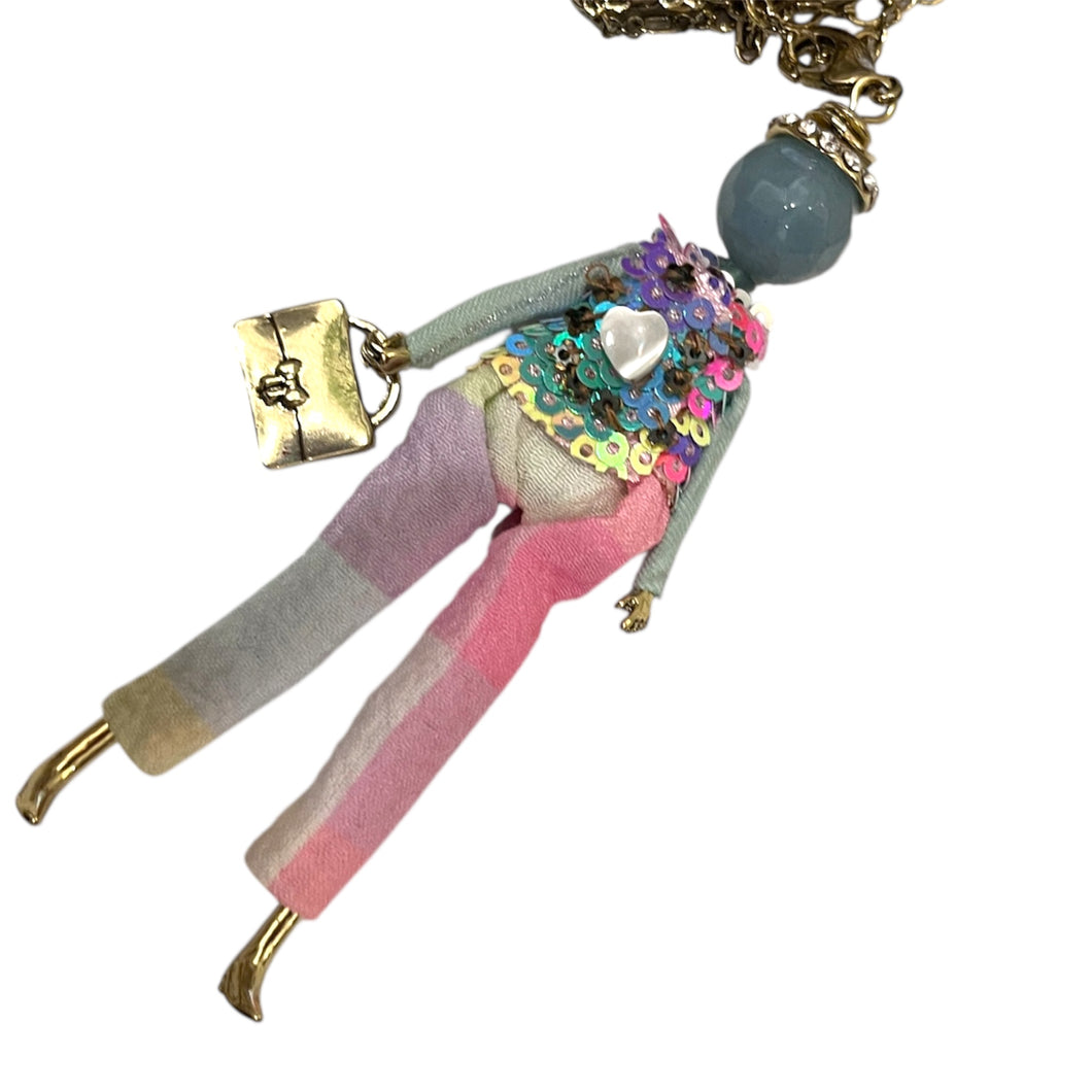 French doll necklace pastel fusion