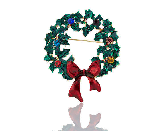 Firucci crystal wreath broach
