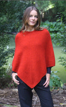 Load image into Gallery viewer, Lothlorian knit plain poncho possum/Merino Pumpkin
