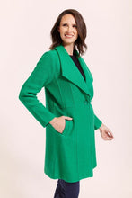 Load image into Gallery viewer, See Saw Wool  Long Line 1 Button Pea Coat emerald

