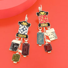 Load image into Gallery viewer, TARATATA - LEVER BACK EARRINGS FANTAISIE RUBAN
