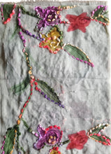 Load image into Gallery viewer, Painted and embroidered scarf nature
