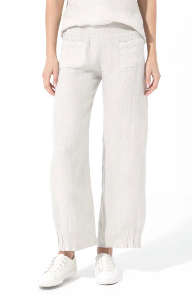 The 101s front pocket linen pants white