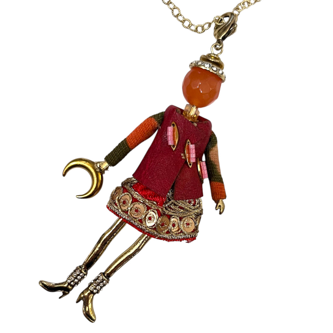 French doll necklace ruby moonlight