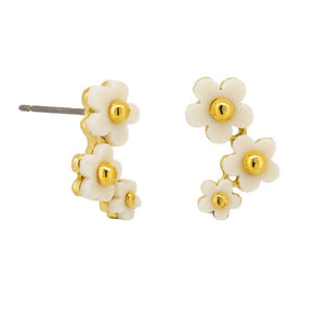 Tiger Tree earrings White Trio Daisy